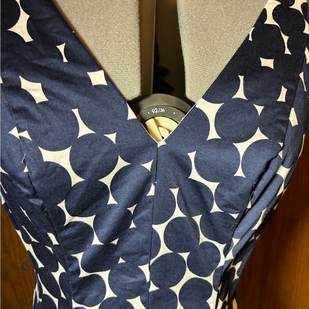 Nine West Blue and White Geometric Midi Dress - Picture 3 of 7